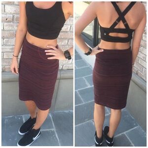 lululemon athletica Maroon Heathered Pencil Skirt